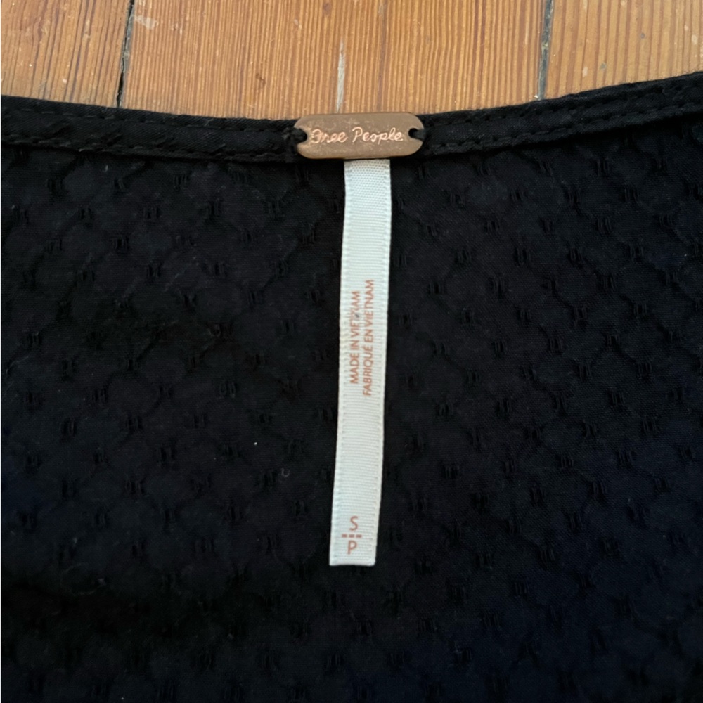 Free People Black Poplin Shift Mini Dress - Picture 3 of 3